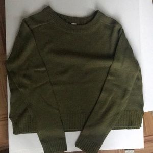 Divided simple olive green sweater